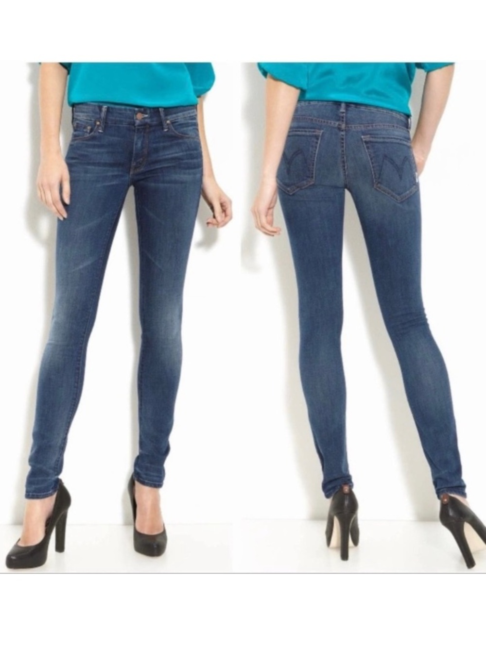 Mother The Looker Moontide Skinny Medium Wash Jeans Denim Size 26 Style 1001-122